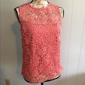 NWT Nanette Lepore Rosetta Pink Lace Top size S